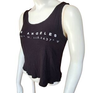 French Pastry Black Ribbed Los Angeles Tank Top (S)